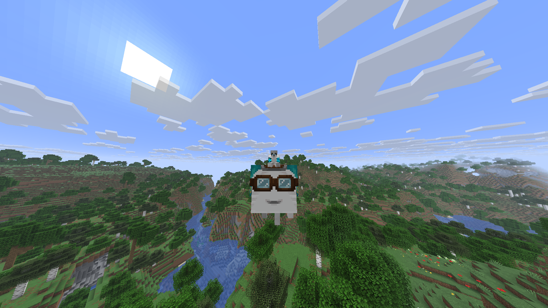 happy ghast avec harnais