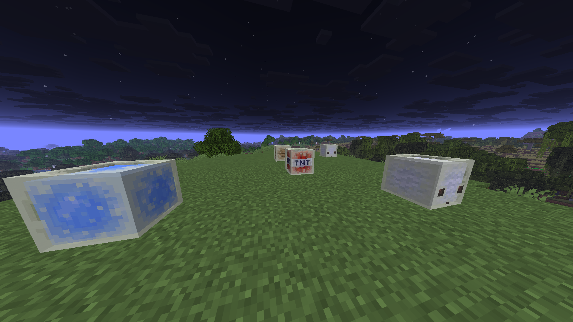 Cubes de sulfur ayant absorbé un bloc