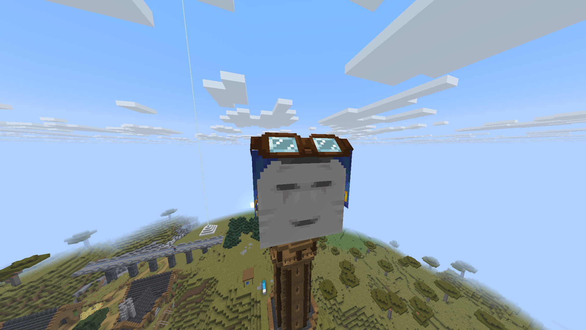 happy ghast portant un harnais de face